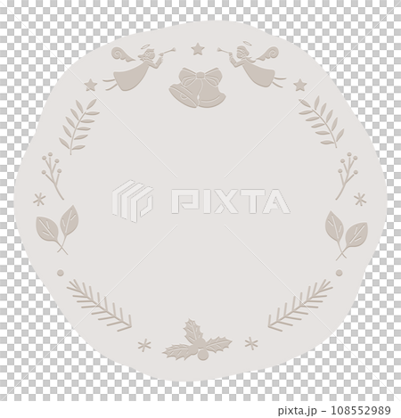 Angel and winter plants celebration frame 108552989