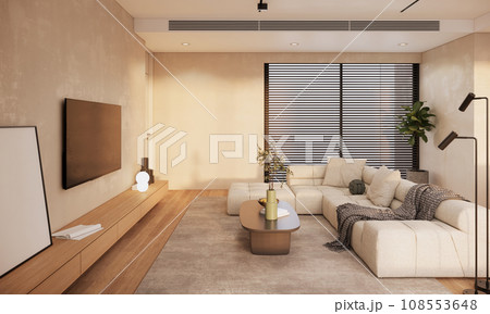 beautiful apartment,modern living room interior design, 3d rendering 108553648