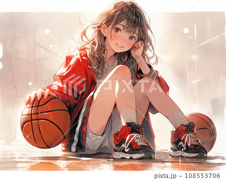 バスケットボールを持つ女の子 108553706