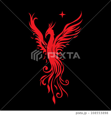 Phoenix bird Mascot with Black Background 108553898