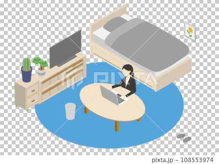 Recruit woman operating a PC at home Recruit woman operating a PC at home 108553974