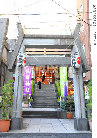 烏森神社（からすもりじんじゃ）　鳥居と社殿　港区新橋　 108553980