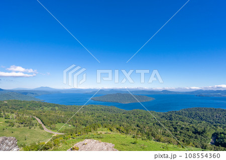 屈斜路湖　中島　美幌峠　眺め 108554360