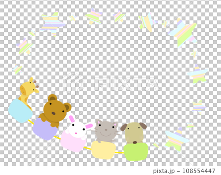 動物と星の背景　A-1  PNG 108554447