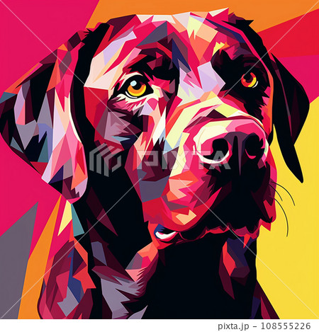 【AI生成画像】グラフィックデザインな黒犬 108555226