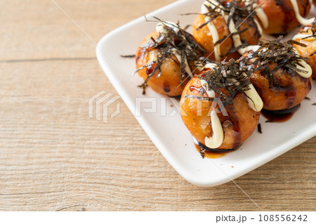 Takoyaki ball dumplings or Octopus balls Takoyaki ball dumplings or Octopus balls 108556242