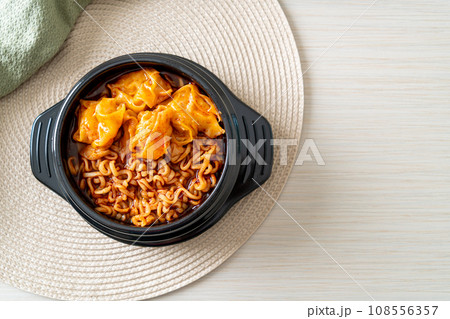 Korean instant noodles with dumplings Korean instant noodles with dumplings 108556357