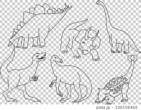 シンプルな恐竜のイラストセット 108556468