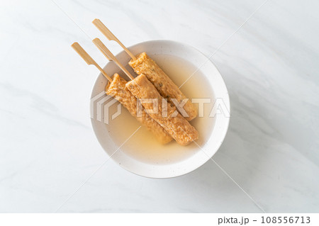Odeng - Korean fish cake skewer in soup 108556713