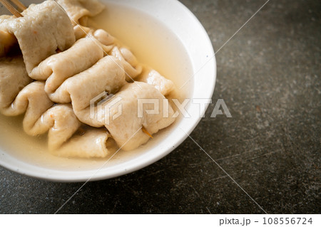 Odeng - Korean fish cake skewer in soup 108556724