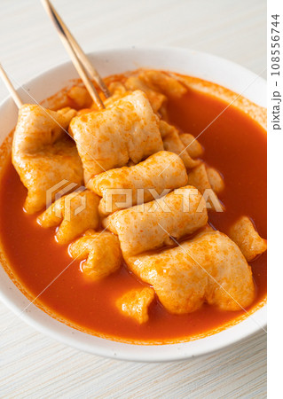Odeng - Korean fish cake skewer in Korean spicy soup 108556744