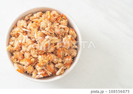 dried shrimps or dried salted prawn 108556875