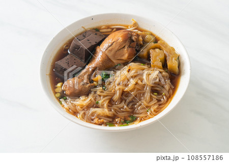 Stewed Chicken Noodle Soup Bowl 108557186