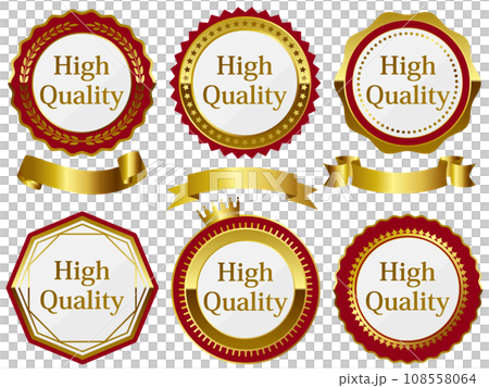 Luxury high quality emblem set of 6 red & gold 108558064