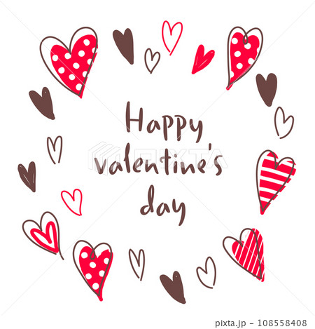 シンプルなかわいいハートのフレーム_8 108558408