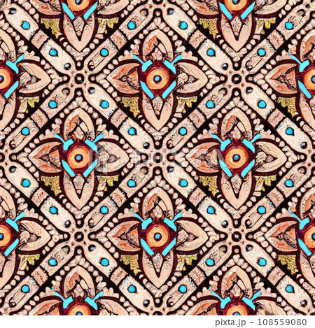 seamless orient pattern tile  108559080