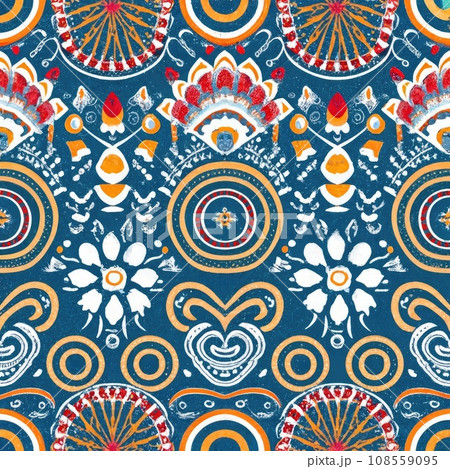 seamless orient pattern tile  108559095