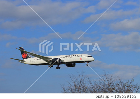 成田空港に着陸するエアカナダ機　 108559155
