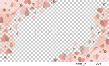 可用於情人節的巧克力色和粉紅心的向量幀圖像 108559399