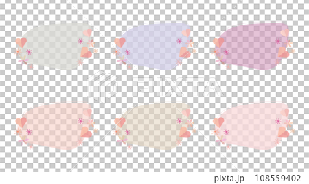 可愛的心彩色標題背景向量素材 108559402