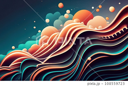 vivid burst and waves background vivid burst and waves background 108559723
