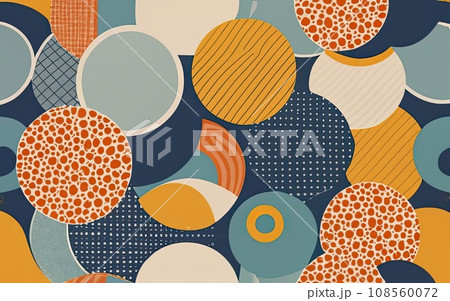 Trendy Seamless Pattern Stippled Circles Retro Colors Abstract Background Trendy Seamless Pattern Stippled Circles Retro Colors Abstract Background 108560072