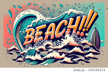 T shirt with beach text  108560354