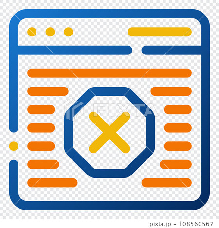 Ad Blocker Icon. Digital marketing concept. Outline color icon Ad Blocker Icon. Digital marketing concept. Outline color icon 108560567