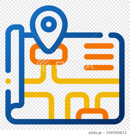 Map Icon. Digital marketing concept. Outline color icon 108560612