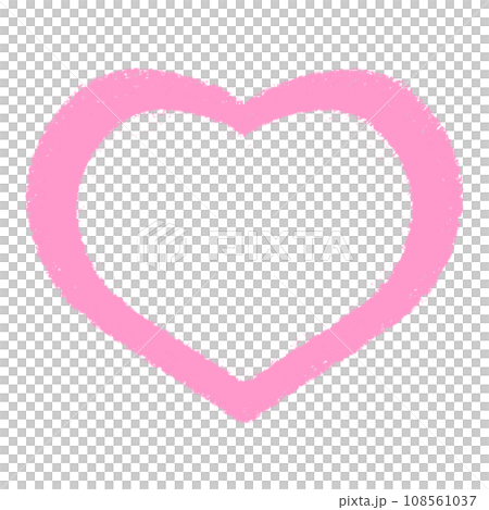 Crayon frame illustration with pink heart mark 108561037