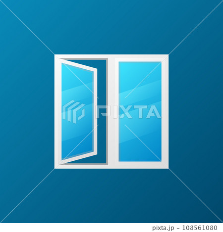 Modern window with blue glass vector iconのイラスト素材 [108561080] - PIXTA