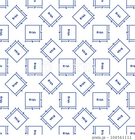 A=bh vector Area of a Rectangle concept outline seamless pattern 108561111