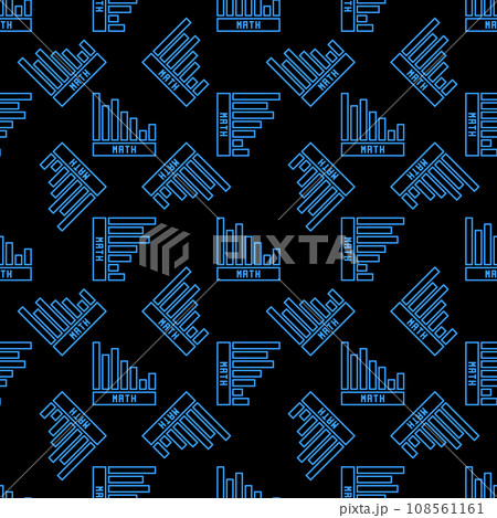 Maths Science Bar Graph vector concept dark line seamless pattern 108561161