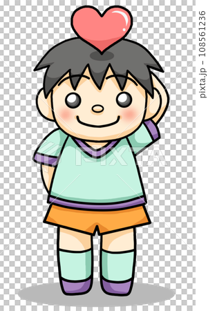 boy with a heart on his head 108561236