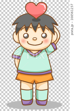 boy with a heart on his head 108561237