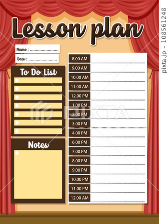 Lesson Plan Schedule with Hourly To-Do List Lesson Plan Schedule with Hourly To-Do List 108561248