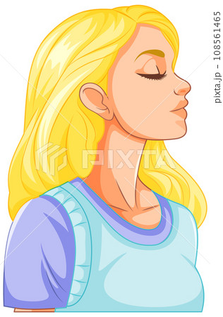 Woman closing eyes kissing 108561465