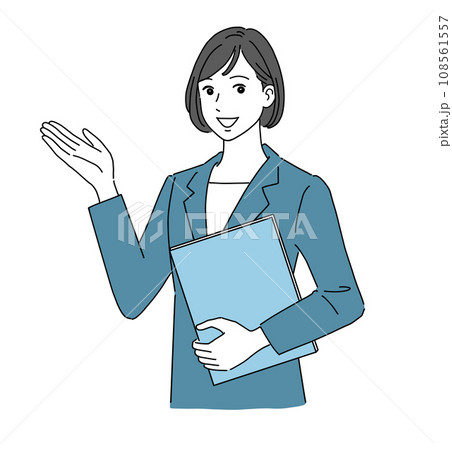 案内する女性会社員 108561557