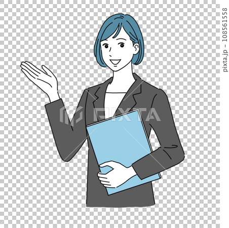 案内する女性会社員 108561558