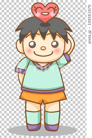A boy with a heart on his head A boy with a heart on his head 108561870