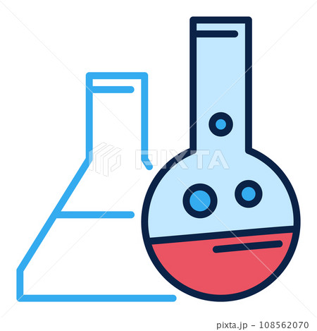 Flasks vector Chemistry concept colored icon or sign Flasks vector Chemistry concept colored icon or sign 108562070