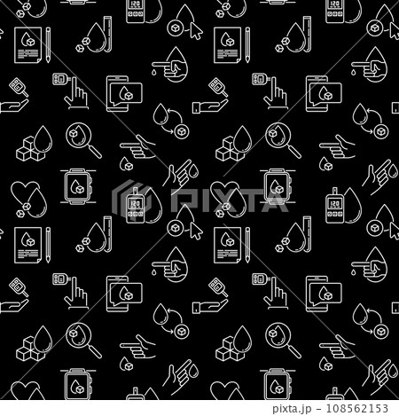 Glucose in Blood vector dark concept seamless pattern 108562153