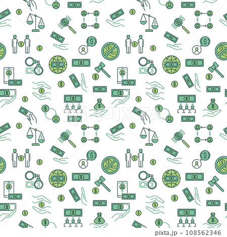 Corruption and Bribery creative vector seamless pattern 108562346