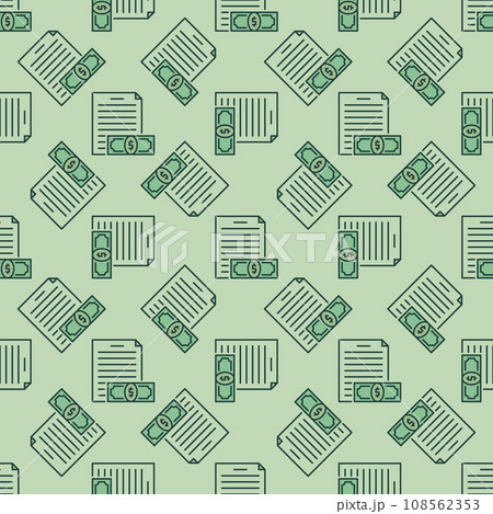 Document with Banknote vector Payment colored seamless pattern 108562353