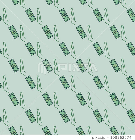 Hand No Sign with Cash vector Anti Corruption colored seamless pattern 108562374