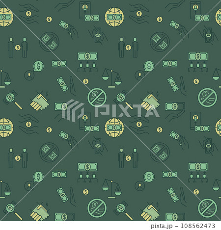 Vector Corruption colored seamless pattern with dollar signs Vector Corruption colored seamless pattern with dollar signs 108562473