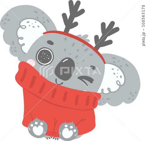Cute Christmas Koala cartoon illustration 108563178