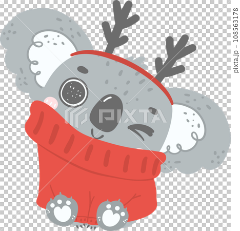 Cute Christmas Koala cartoon illustration 108563178
