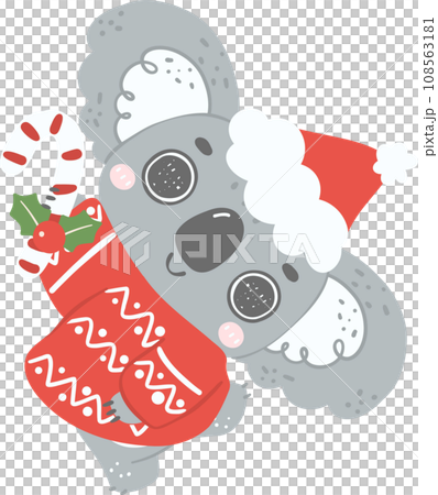 Cute Christmas Koala cartoon illustration Cute Christmas Koala cartoon illustration 108563181