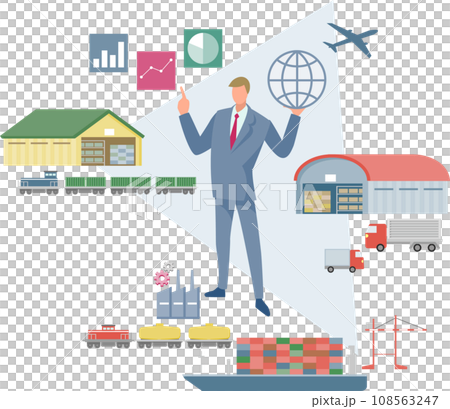 Image illustration of businessman and logistics 108563247